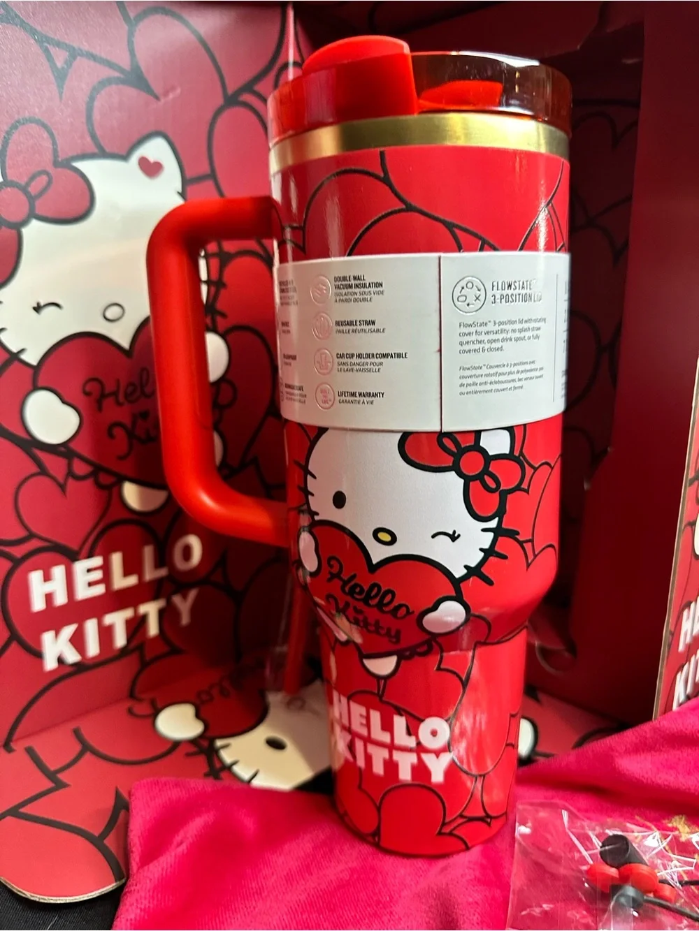 Stanley Hello Kitty Red 40 ozQuencher H2.0 Tumbler - Picture 4 of 4
